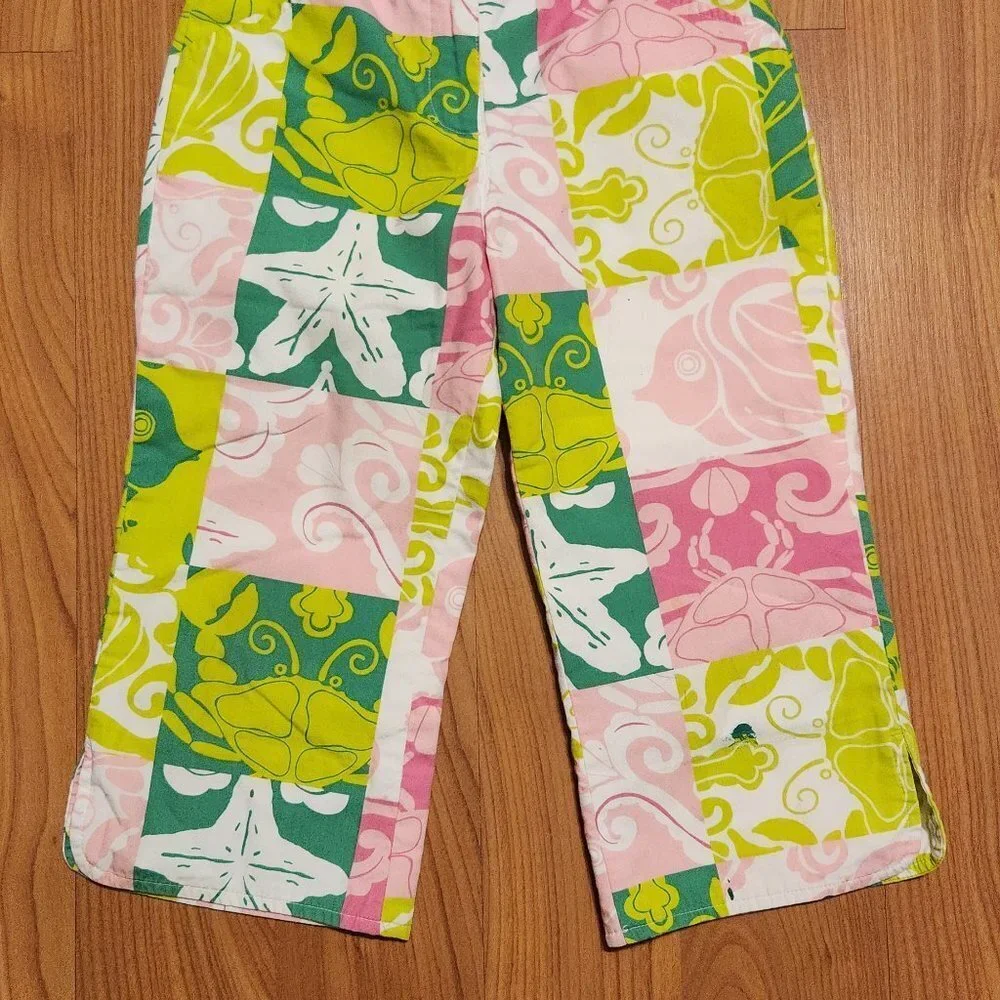 LILLY PULITZER COLORFUL SEA LIFE capris pants || 6X HUC